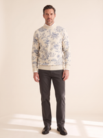 Floral Blue Half Turtleneck