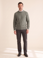 Gray Green Round Neck